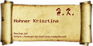 Hohner Krisztina névjegykártya